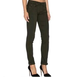 Rag & Bone Jeans The Dre Skinny 25*(29X31.5) Olive Green Stretch Designer